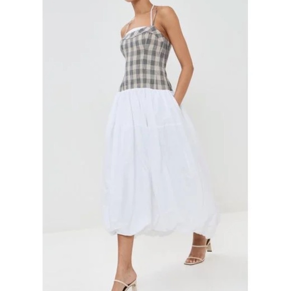 Simkhai Dresses & Skirts - Pfeiffer Checked Bustier Midi-Dress